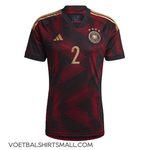 Duitsland Antonio Rudiger #2 Voetbalkleding Uitshirt WK 2022 Korte Mouwen